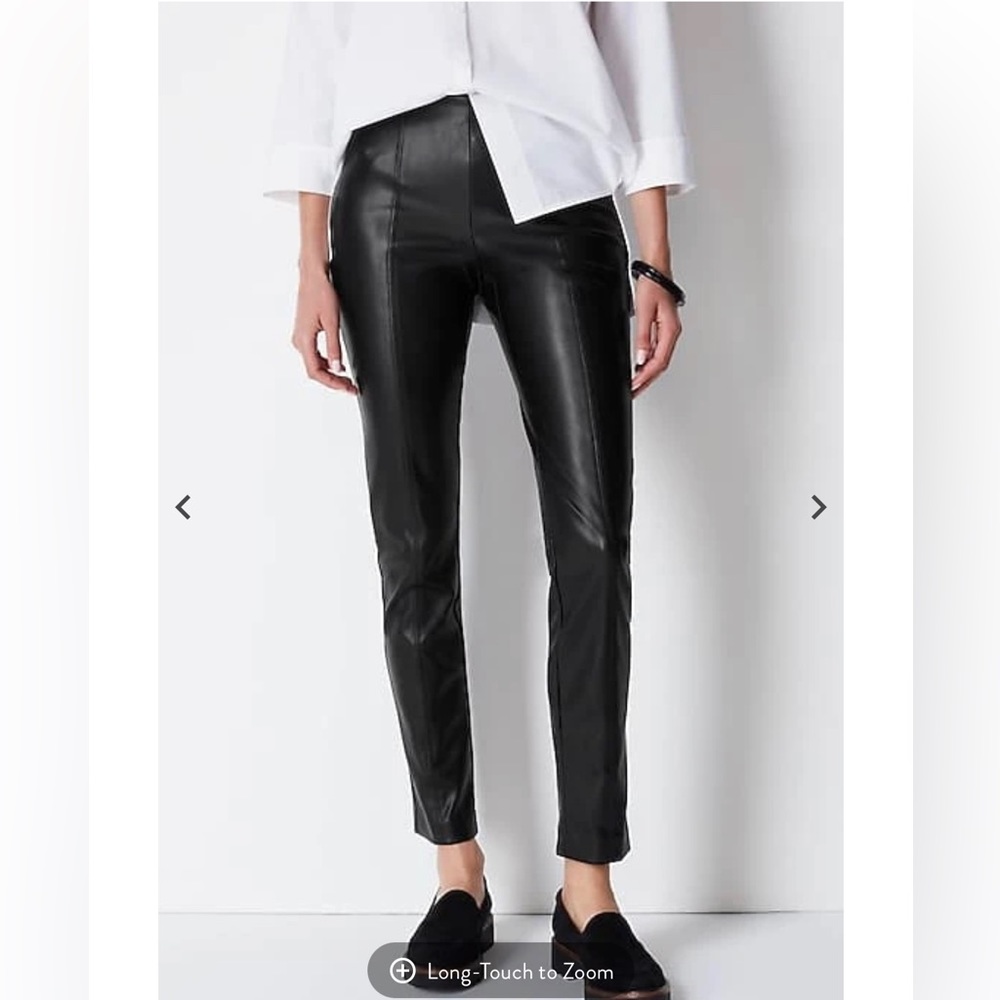NWT Plus Size Elastic Waist Chocolate Brown Pleather Pants